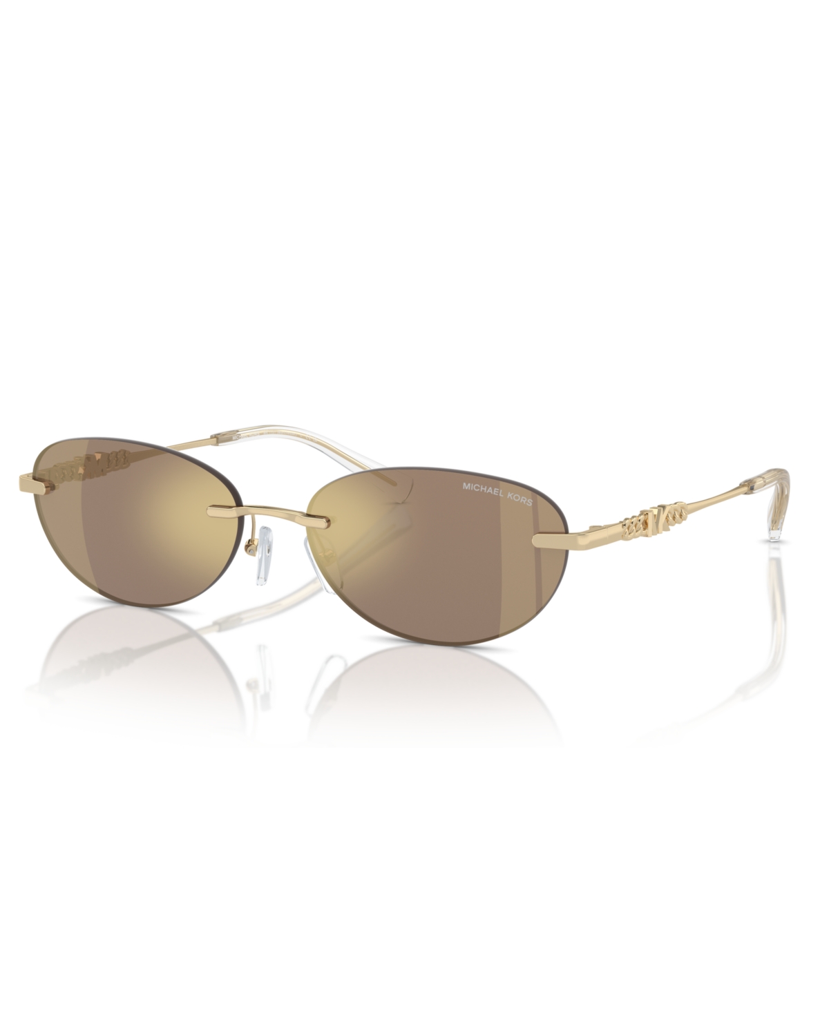 Michael Kors Manchester Mk 1151 10145a 58mm Womens Oval Sunglasses In Brown Mirror