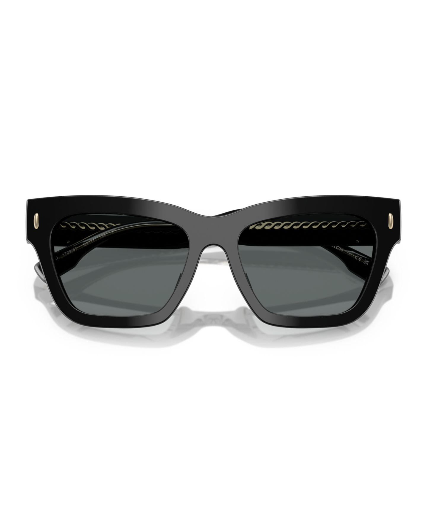 Женские солнцезащитные очки Tory Burch Polarized Sunglasses TY7208U, цвет: Чёрный — фото 5