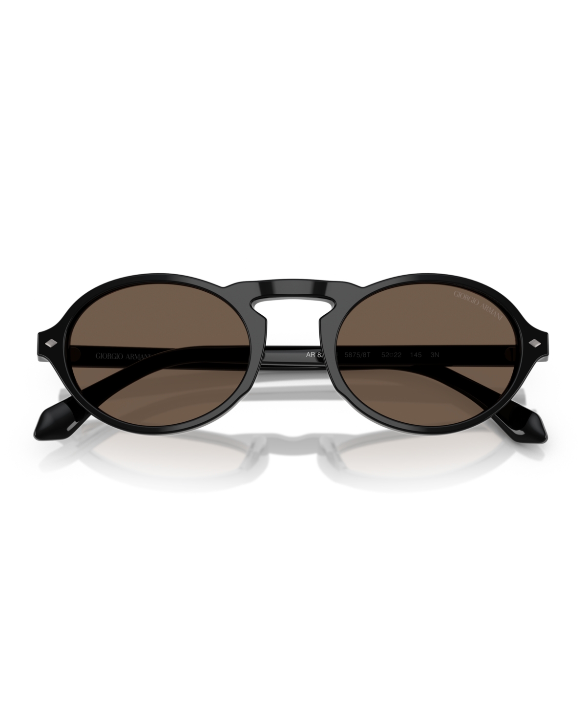 Giorgio Armani Oval Frame Sunglasses In Striped Honey