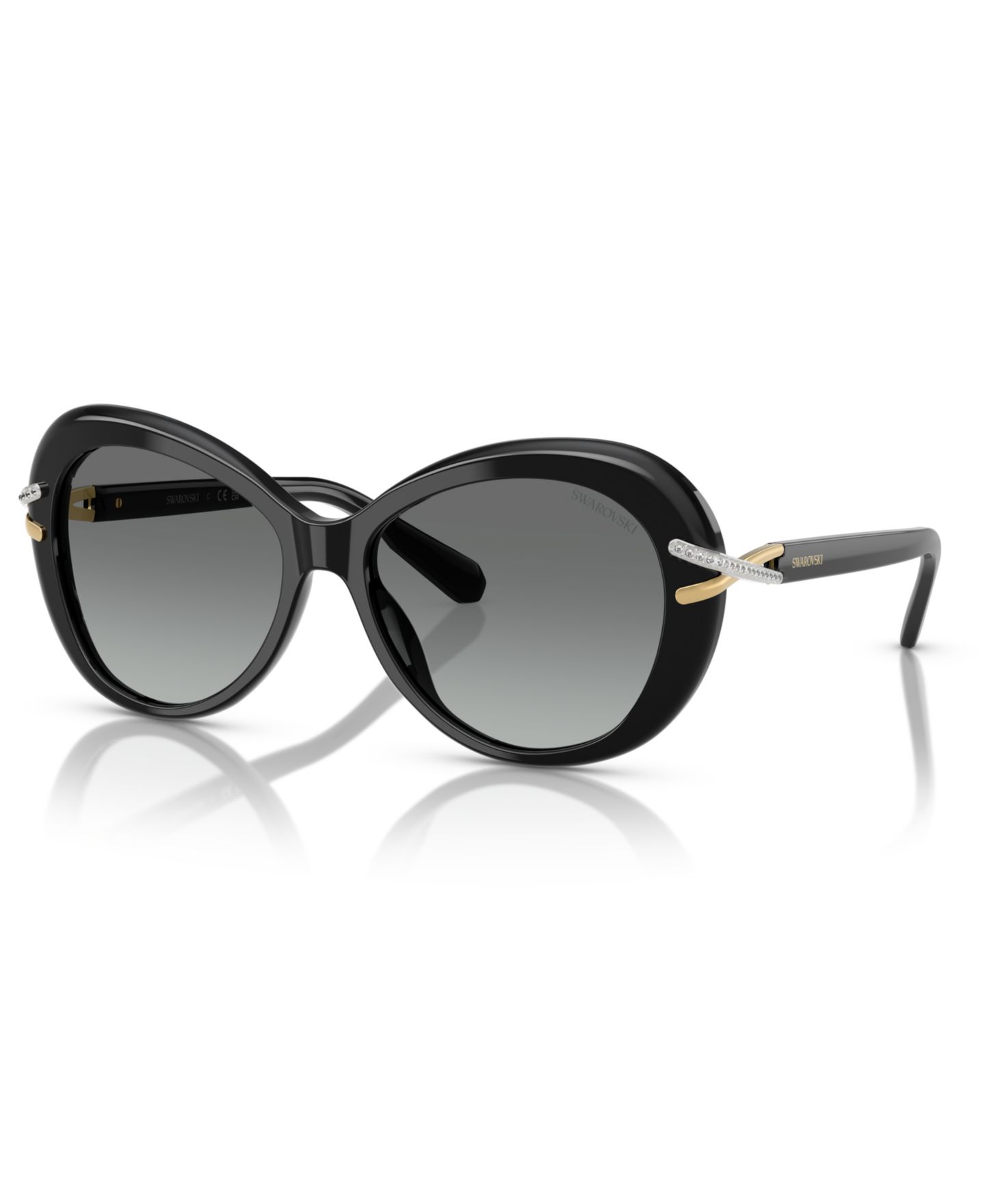 Женские солнцезащитные очки Swarovski Sunglasses, SK6026, цвет: Чёрный — фото 1
