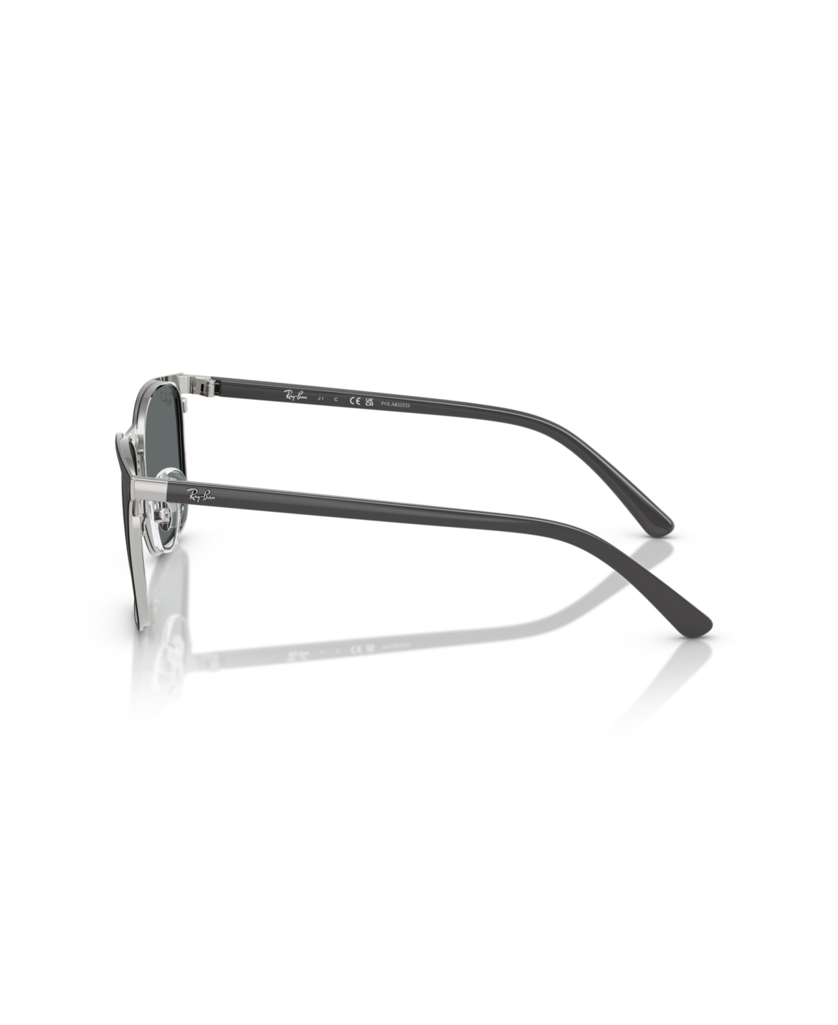 Ray-ban Jr Polarized Sunglasses, Rb9551s Kids Rb9551s In Black On Silver