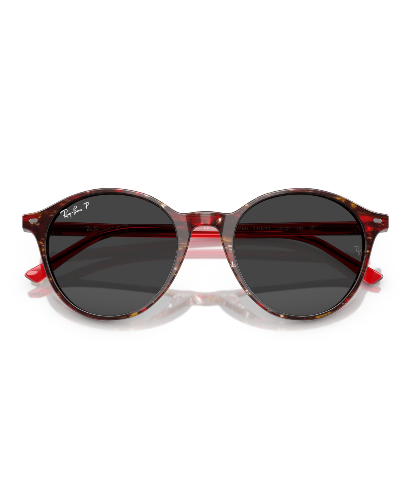 Солнцезащитные очки Ray-Ban Unisex Polarized Sunglasses, RB2230, цвет: Прозрачный красный — фото 4