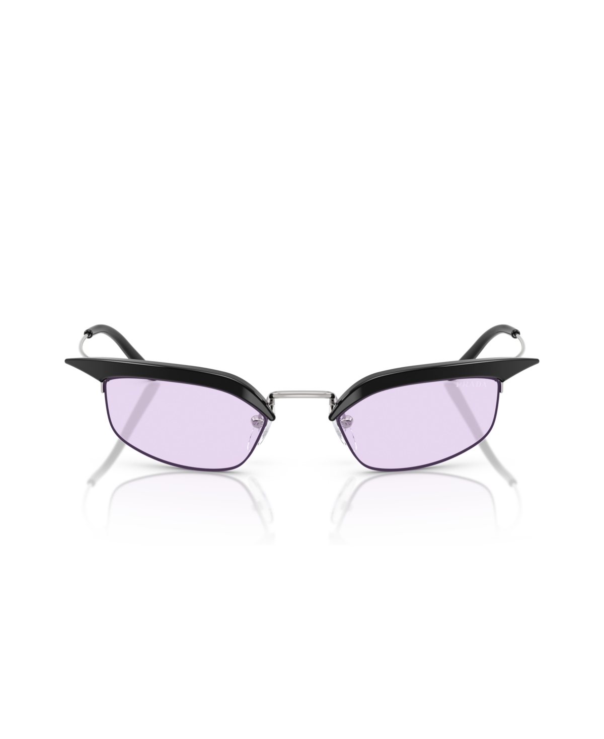 Prada Womens Black Pr B50s Rectangle-frame Metal Sunglasses In Black,lavender