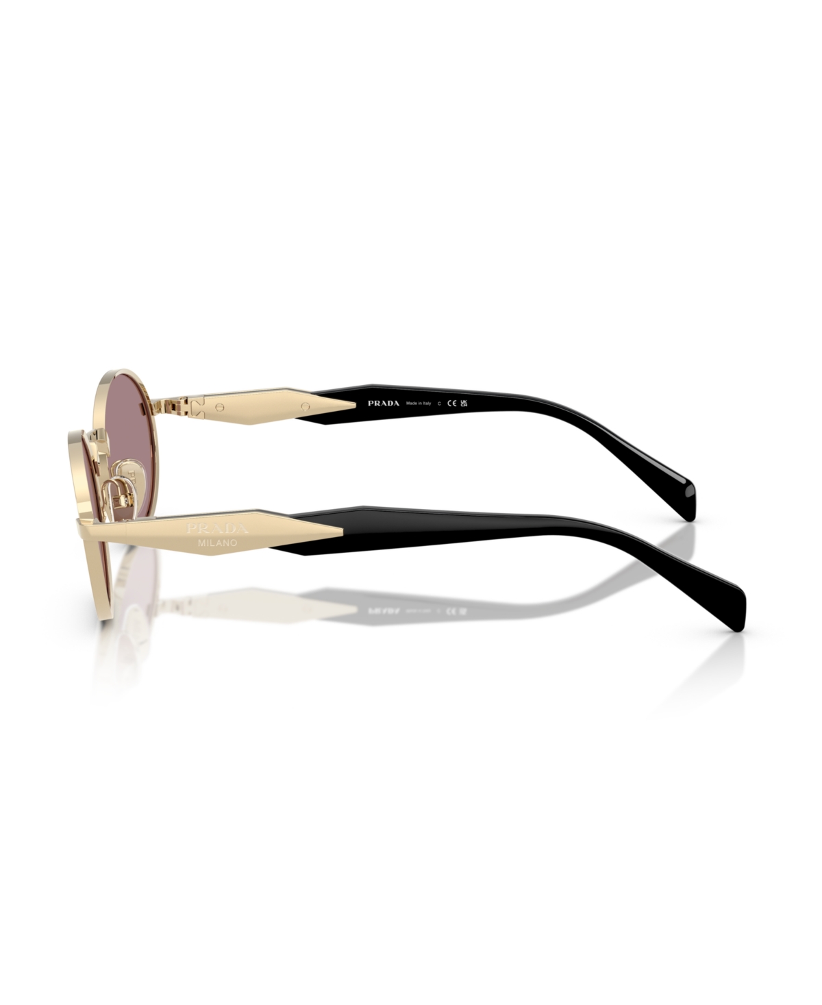 Prada Womens Gold 65zs Oval-frame Metal Sunglasses