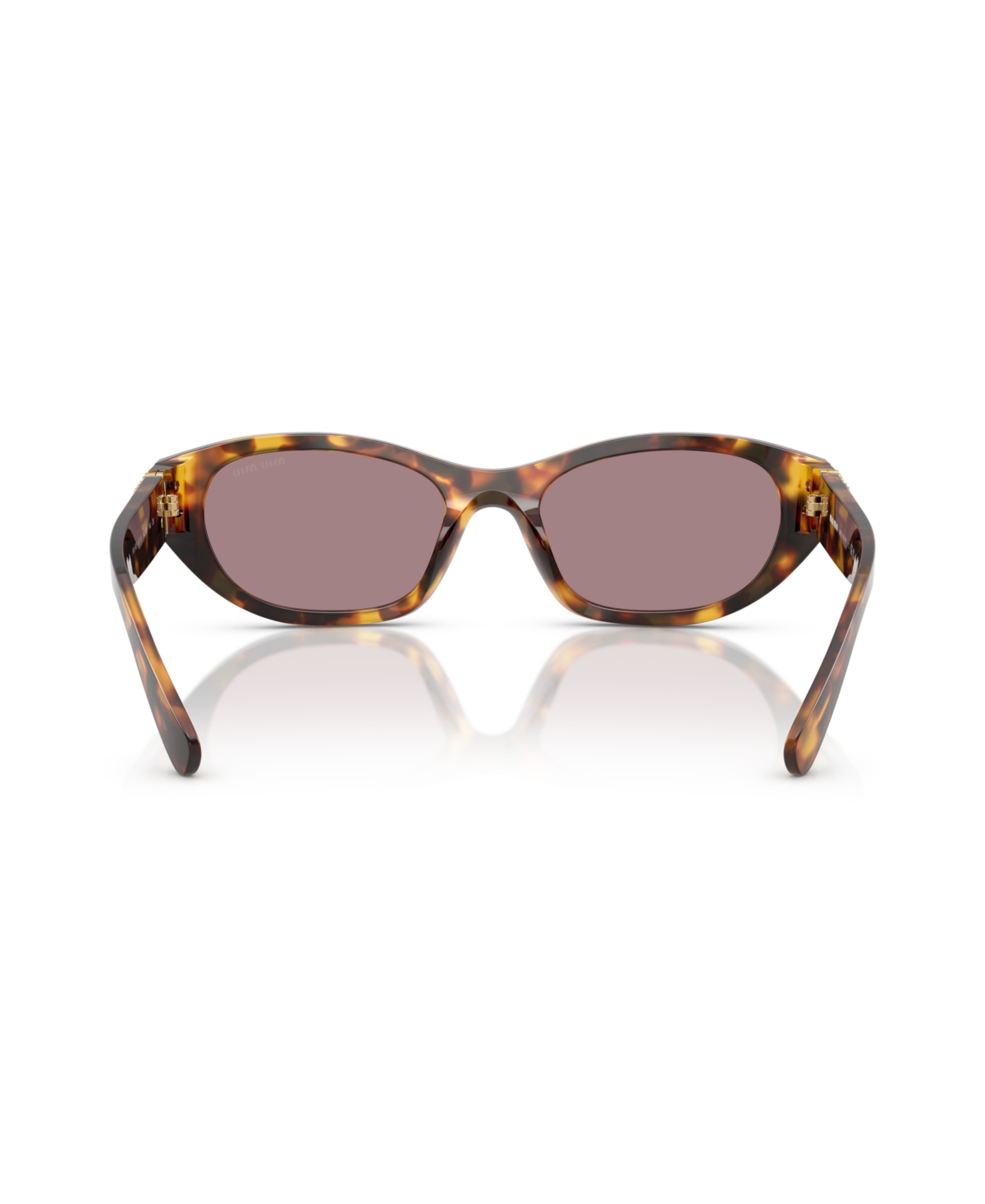 Miu Miu Logo Oval Acetate Sunglasses In Honey Havana