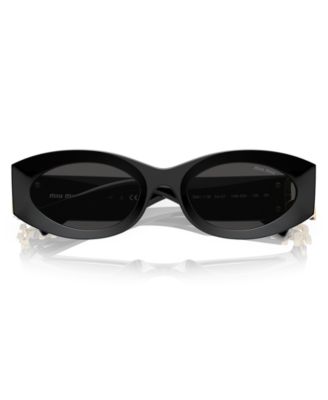 MIUMIU ミュウミュウ ラウンドシェイプ サングラス MU11WS Miu Miu MU 11WS XL (54 - 21) with Grey lenses and Black