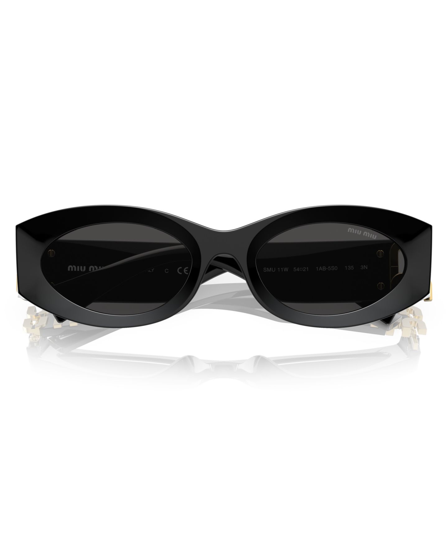 Женские солнцезащитные очки MIU MIU Sunglasses, MU 11WS, цвет: Чёрный — фото 6