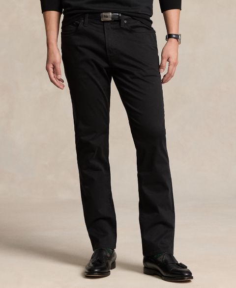 Мужские брюки Polo Ralph Lauren Varick Slim Straight Stretch Sateen, цвет: Чёрный