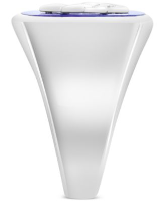 EFFY&reg; Men's Lapis Lazuli & Star of David Polished Ring in Sterling Silver