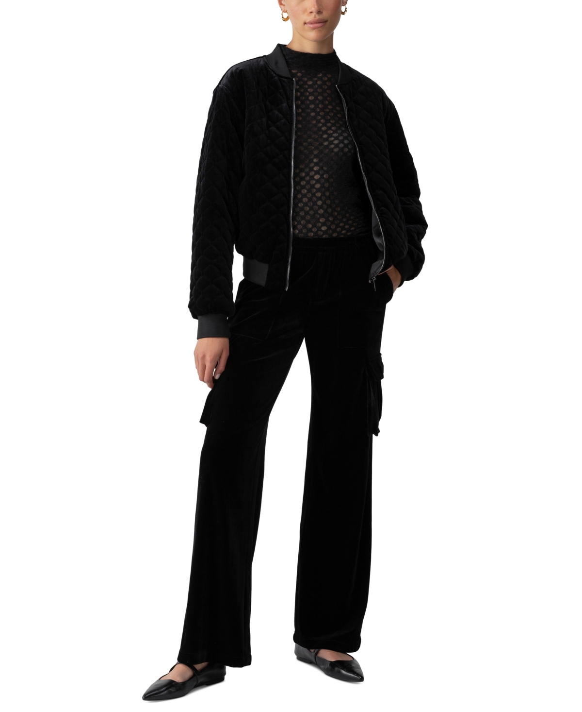 Sanctuary Women's Mona Quilted Velvet Bomber Jacket