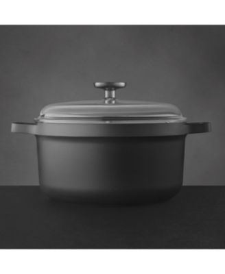 GEM 10" Nonstick Stock Pot 5.2Qt., Black, Glass Lid