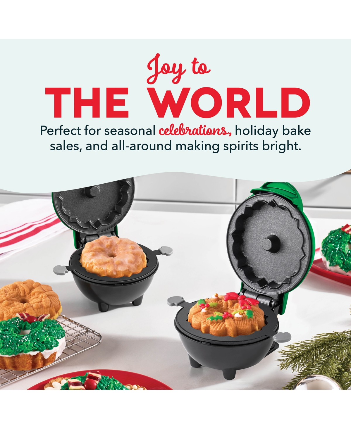Dash Mini Wreath Bundt Cake Maker In Green