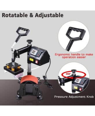 5 1/2" x 3" Digital Hat Cap Heat Press Machine Sublimation Transfer Steel Frame Swing Away