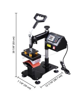 5 1/2" x 3" Digital Hat Cap Heat Press Machine Sublimation Transfer Steel Frame Swing Away