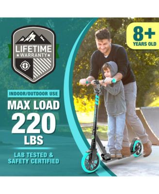 Kick Scooter Adult Teenagers Kids- 2 Wheel Kids Scooter with Adjustable T-Bar Handlebar - Alloy Anti-Slip Deck - Portable Folding Scooters for Kids with Carrying Strap - Leopard