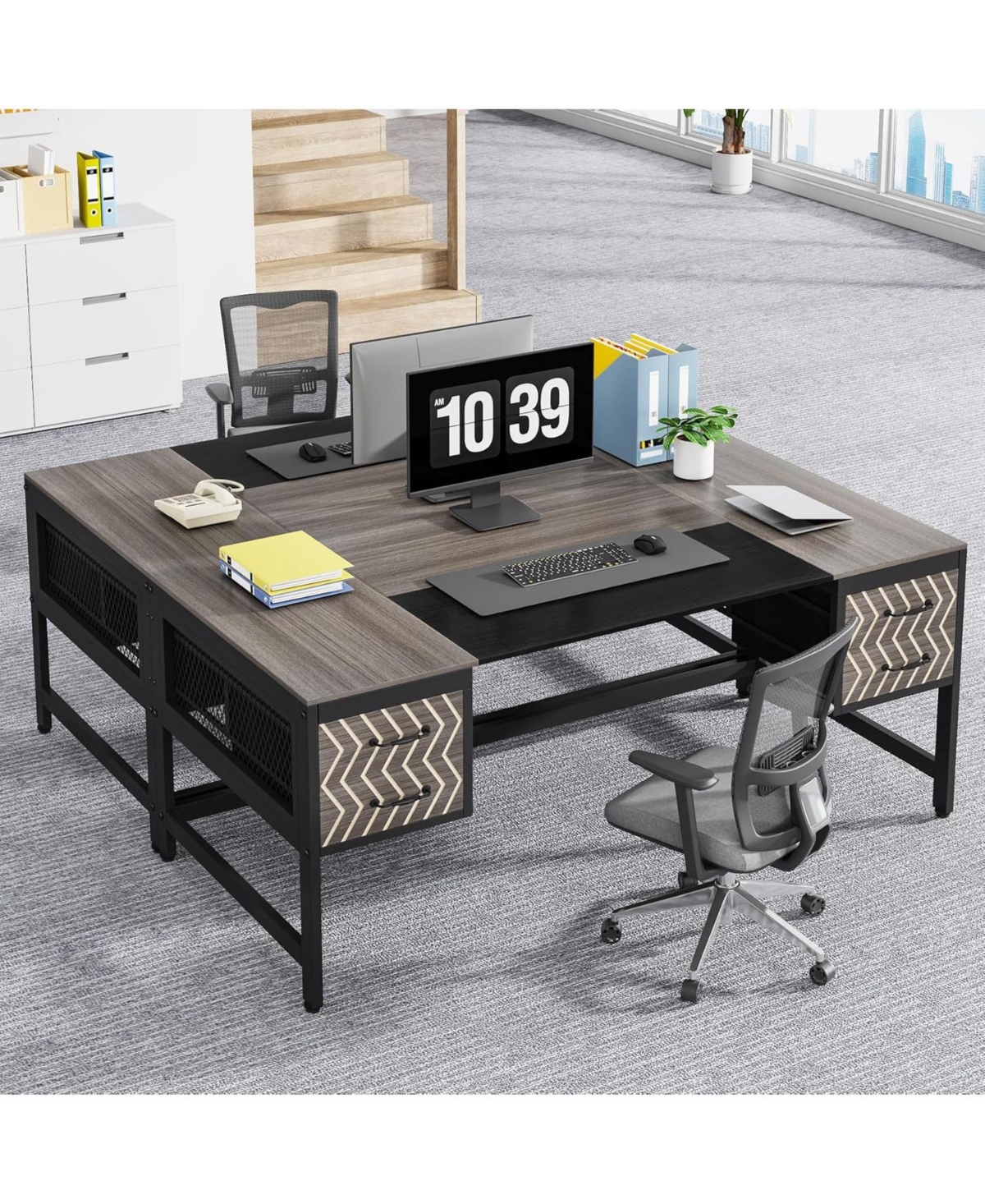 Tribesigns Computer Executive Desk with Drawers: 63