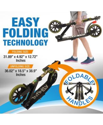 Kick Scooter Adult Teenagers Kids- 2 Wheel Kids Scooter with Adjustable T-Bar Handlebar - Alloy Anti-Slip Deck - Portable Folding Scooters for Kids with Carrying Strap - Leopard