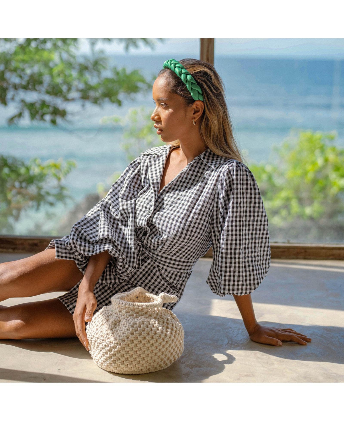 Off White Naga Macrame Bucket Bag