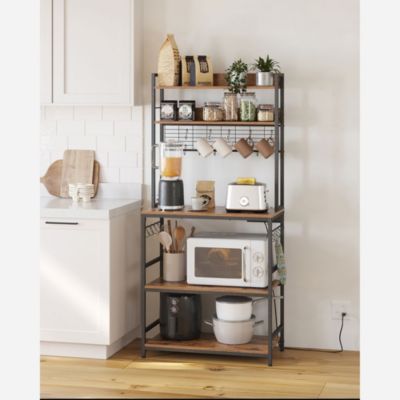 Hutch Bakers Rack with Power Outlet