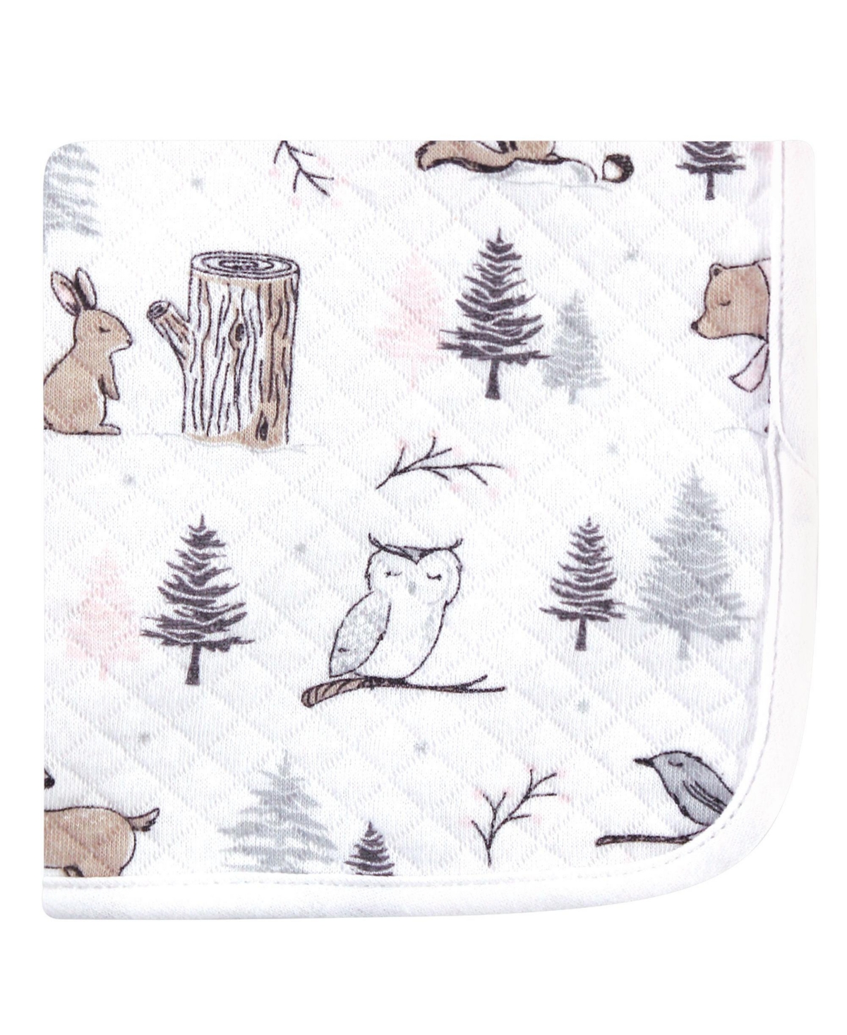 Hudson Baby Infant Girl Quilted Cotton Washcloths, One Size - Winter forest