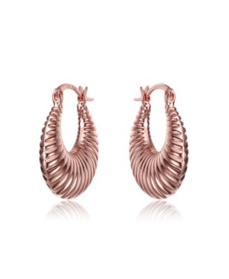 Seashell Long Hoop Earrings Set in Plated, Plated, or Plated