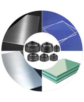 10 Ton Hydraulic Knockout Punch Set 1/2" to 2" Conduit Hole Puncher Tool Kit - Yellow