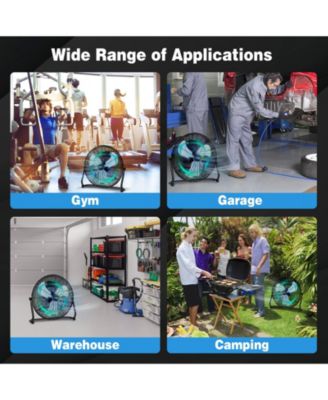 3-Speed High Velocity Floor Fan with Adjustable Tilt Angle and Handle