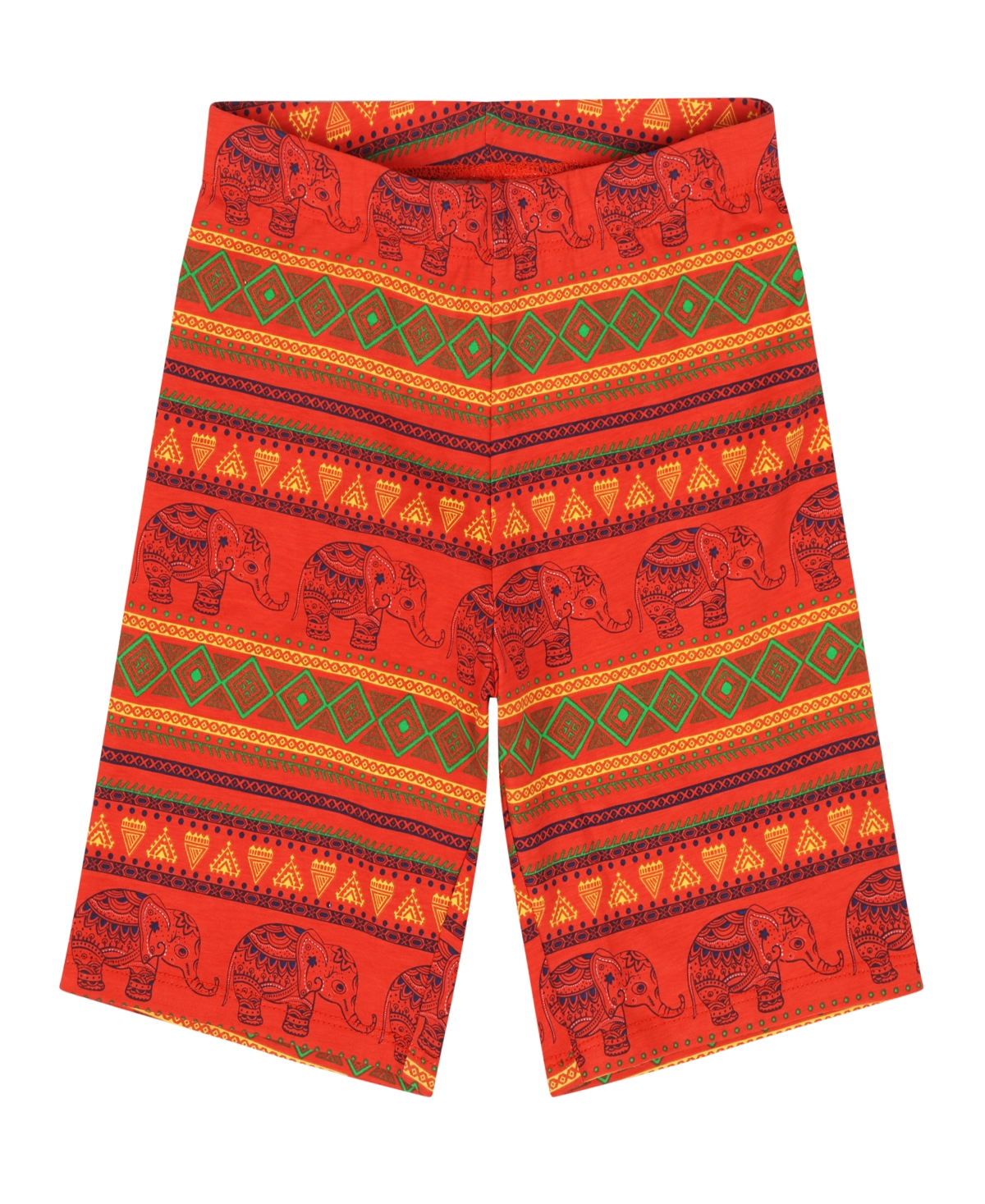 Mixed Up Clothing Girls Flutter Sleeve V-Neck Embroidered Tunic Top and Cozy Elephant Print Shorts, 2-Piece Set -Jacquard Stripe