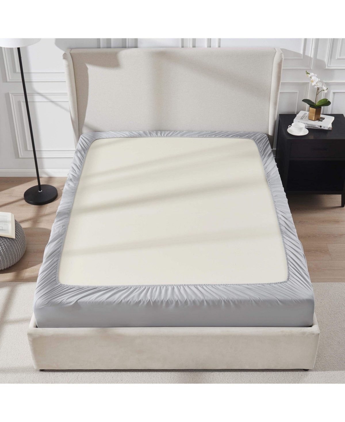 Clara Clark 7 Piece Reversible Complete Bed in a Bag - - Dark Grey/Light Grey -light grey