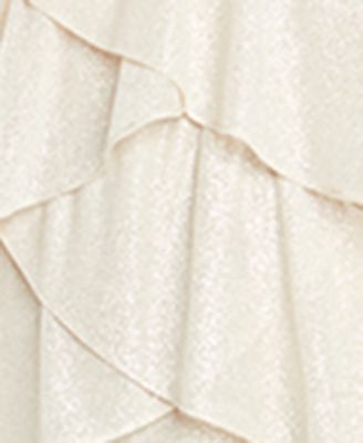 Juniors' Glitter Low-Back Ruffled Dress