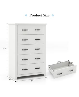 Tall Storage Dresser with 5 Pull-out Drawers for Bedroom Living