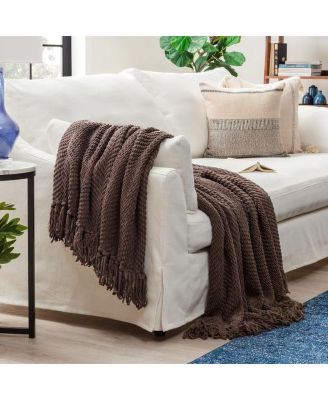 Premium Textured Knit Soft Cozy Blanket, Thrown