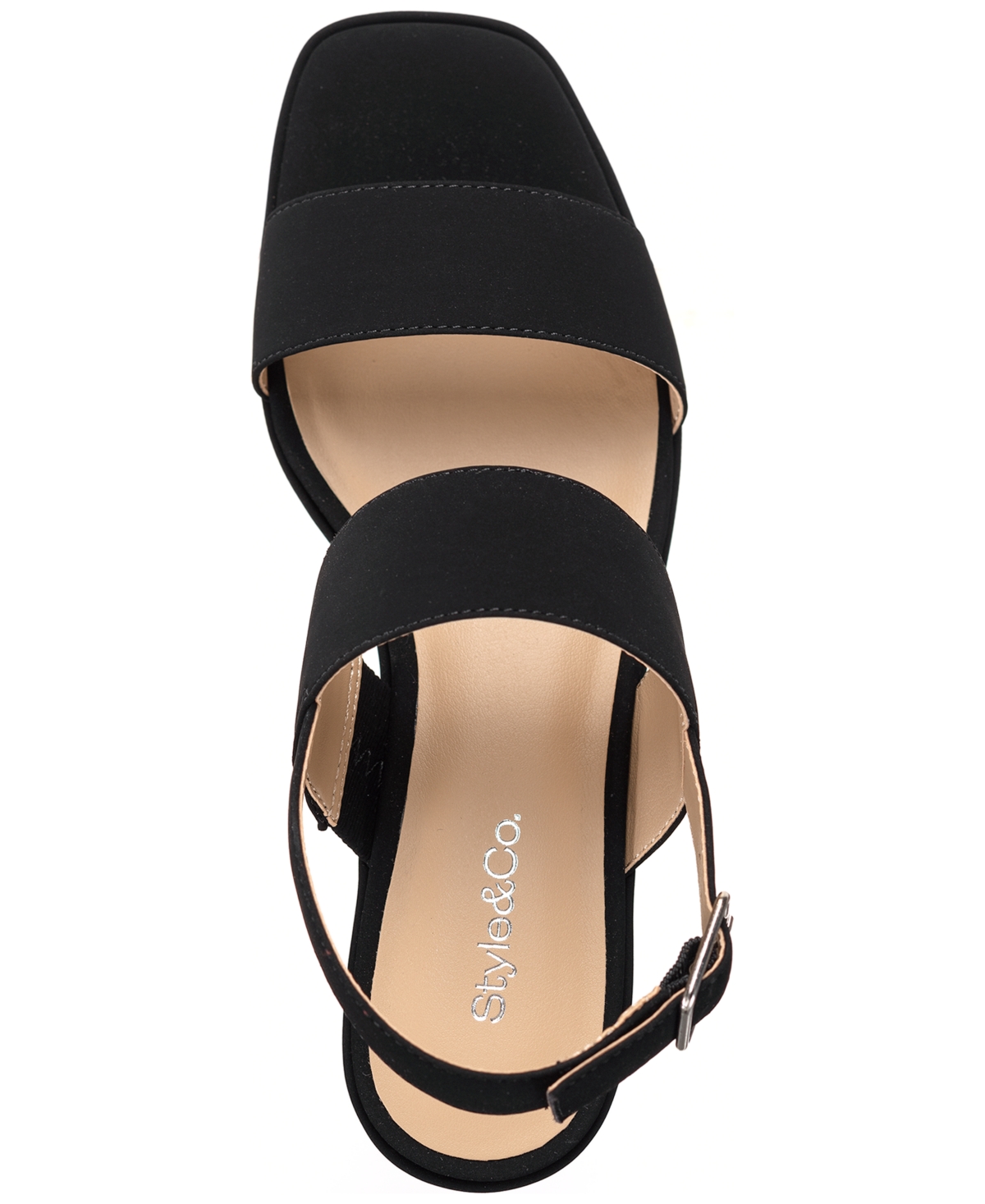 Style & Co Ardenn Womens Strappy Faux Suede Wedge Sandals In Pewter