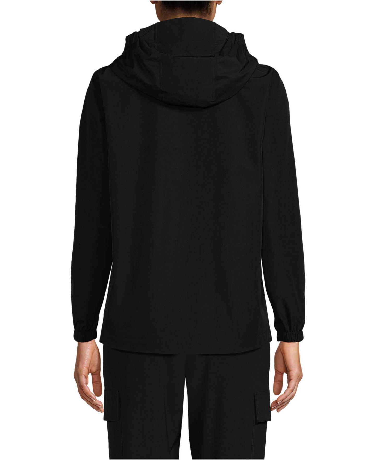 Женская куртка Lands' End Rain Jacket, цвет: Чёрный — фото 2