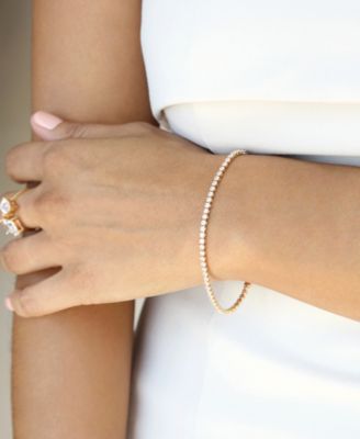 18k Gold Plated Minimalist Crystal Tennis Bracelet