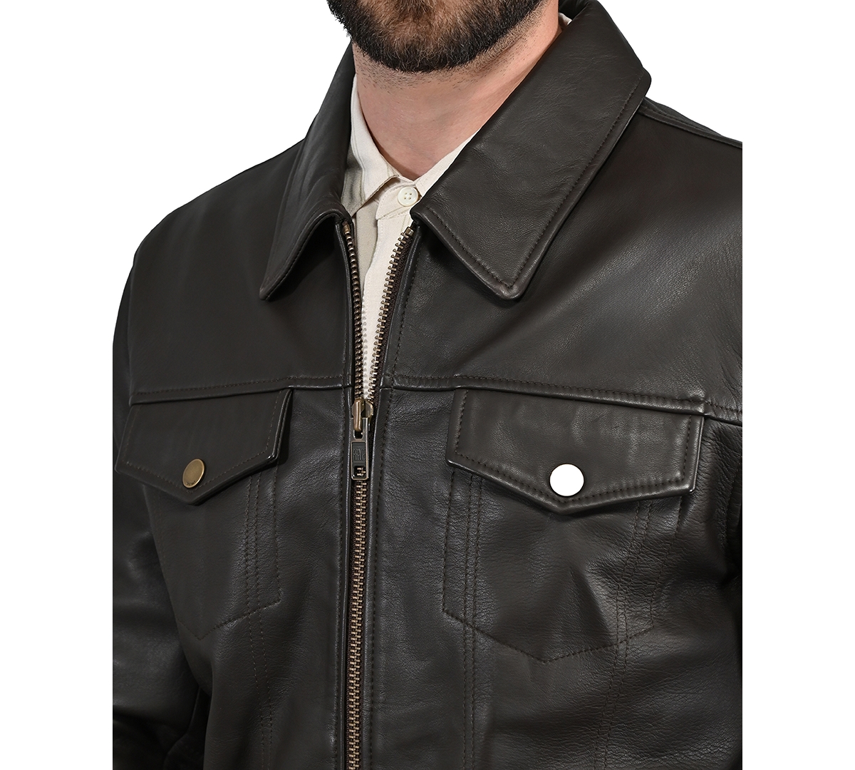Frye Men's Modern Leather Trucker Jacket