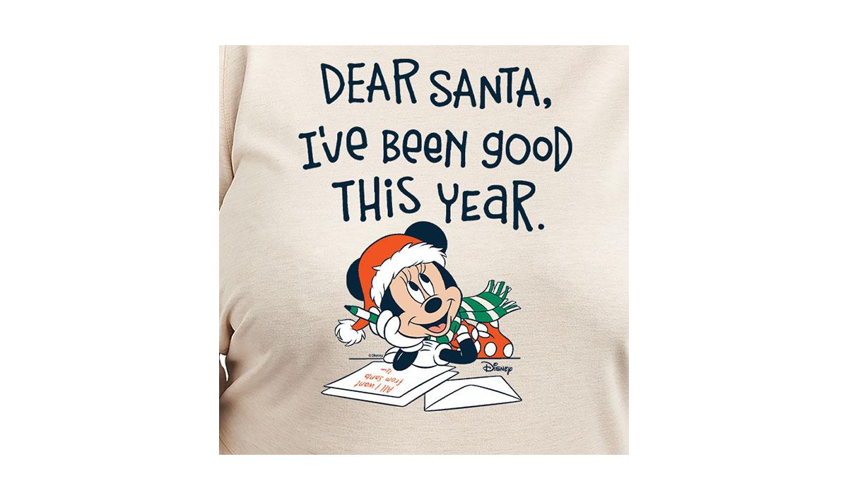 Hybrid Apparel Plus Size Mickey Merry Christmas Graphic T-shirt In Beige,khaki
