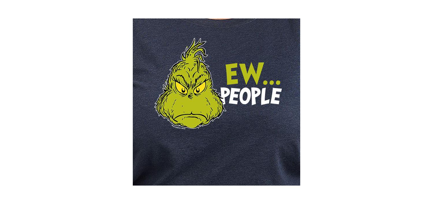 Plus Size Grinch Ew People Graphic Pullover T-shirt