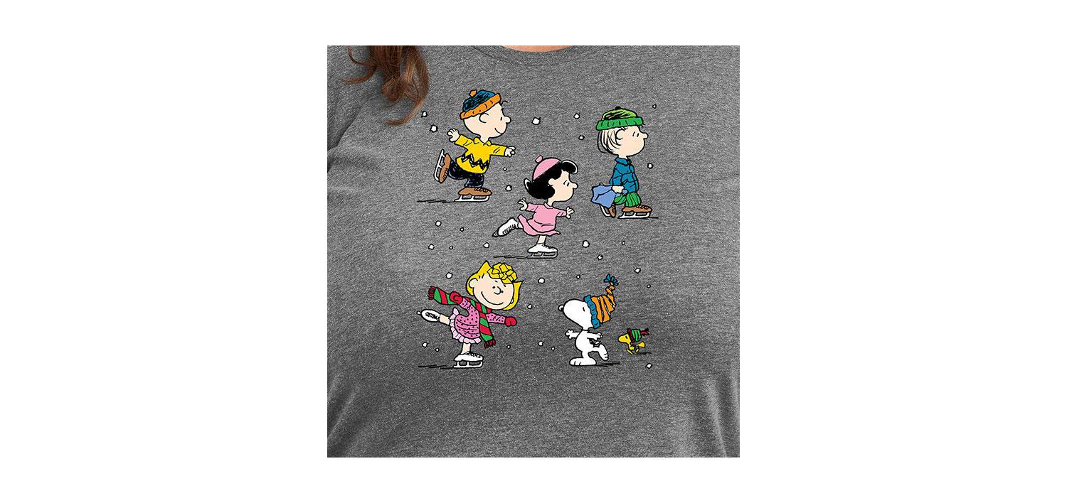 Plus Size Peanuts Skating Graphic T-shirt