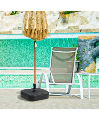 Fillable Patio Umbrella Base with Handle Fit 1.5 Inch Umbrella Poles-Black
