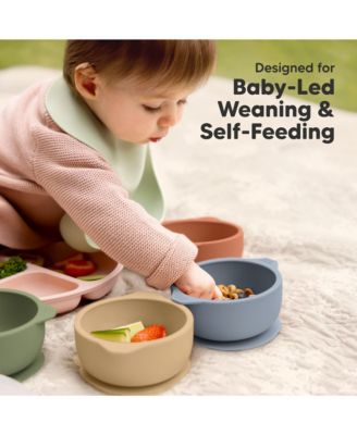 2-Pack Prep Baby Bowls with Suctions & Lids, Silicone Bowls for Baby Boy, Girl, Toddler Suction Bowl, Kids Bowl BPA-Free