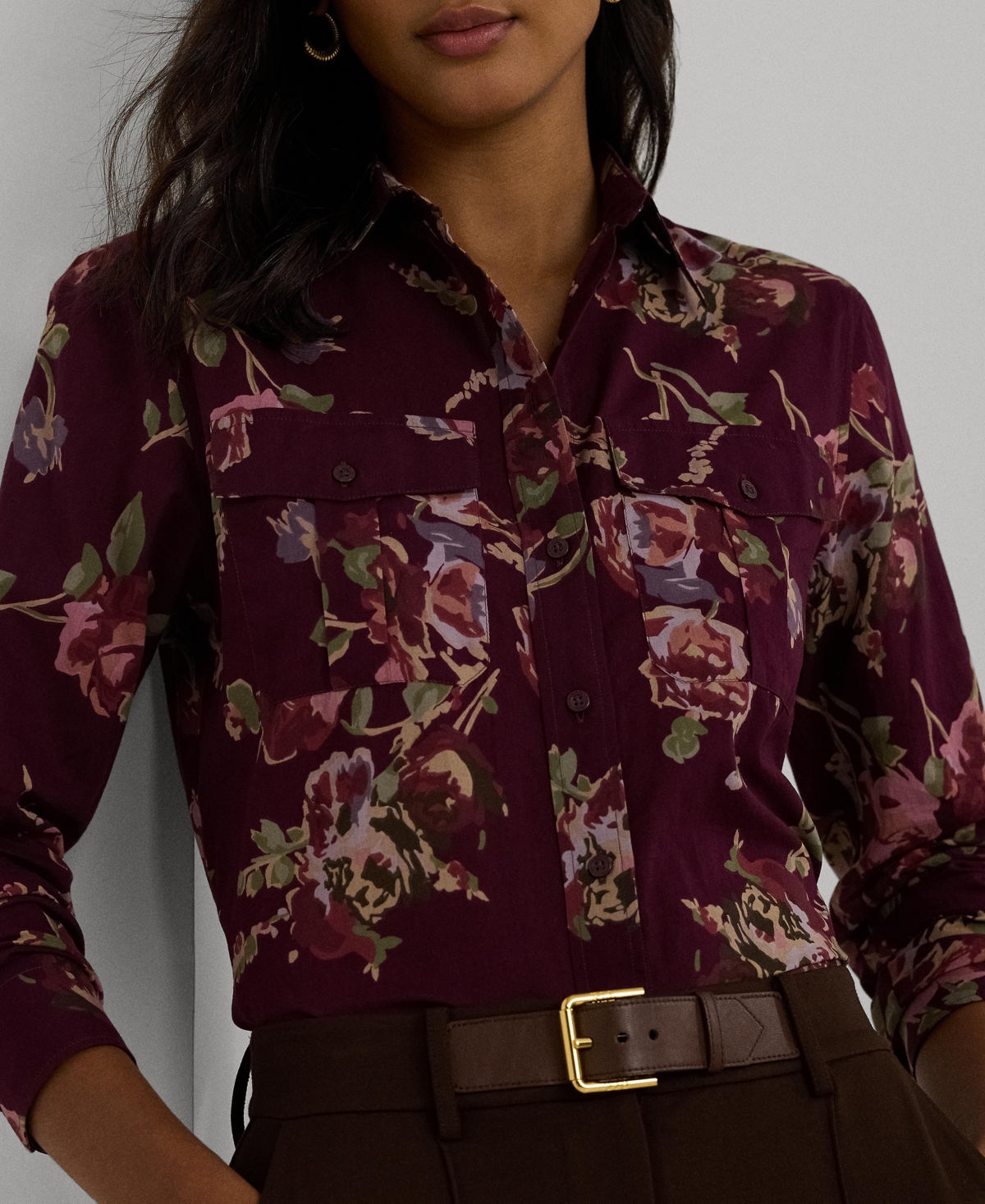 Lauren Ralph Lauren Women's Classic-Fit Floral Cotton Voile Shirt, Regular & Petite