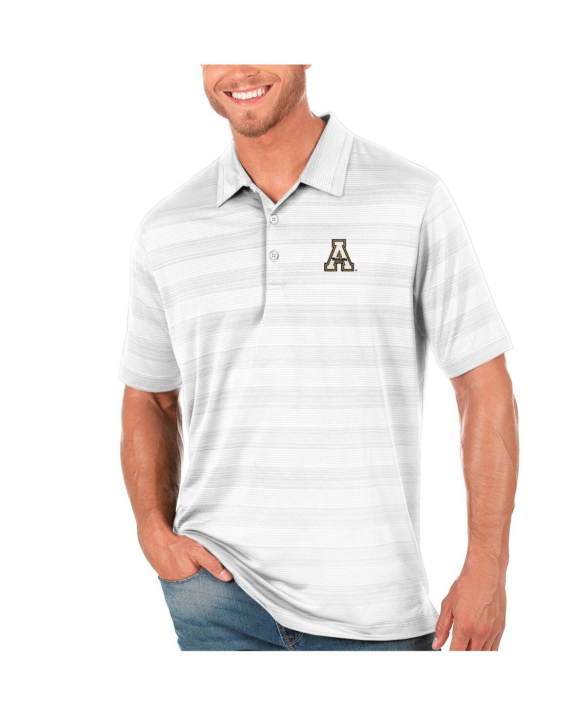 Antigua Men's White Appalachian State Mountaineers Compass Polo In White
