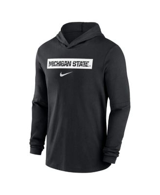Men's Black Michigan State Spartans Sideline Hoodie Performance Long Sleeve T-Shirt