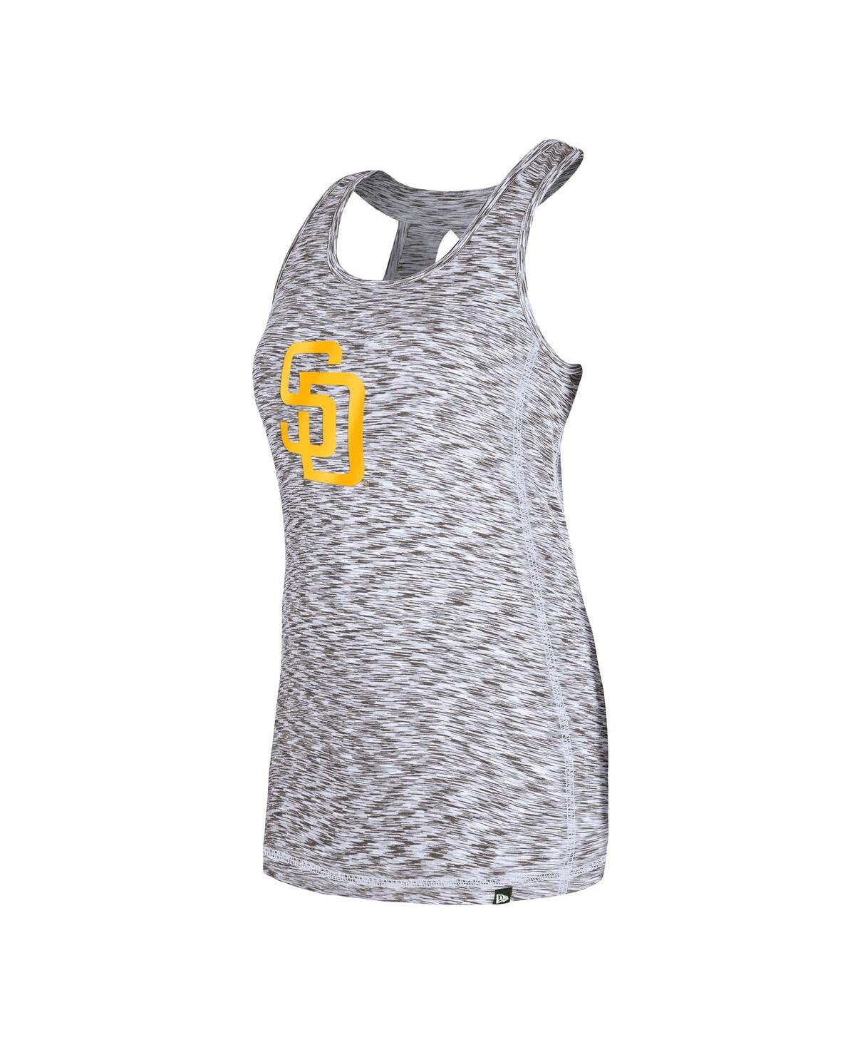 NEW ERA WOMEN'S GRAY SAN DIEGO PADRES SPACE DYE KEYHOLE BACK TANK TOP 