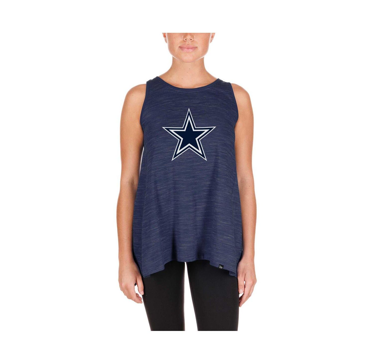 Women's Navy Dallas Cowboys Plus Size Space Dye Active Tank Top