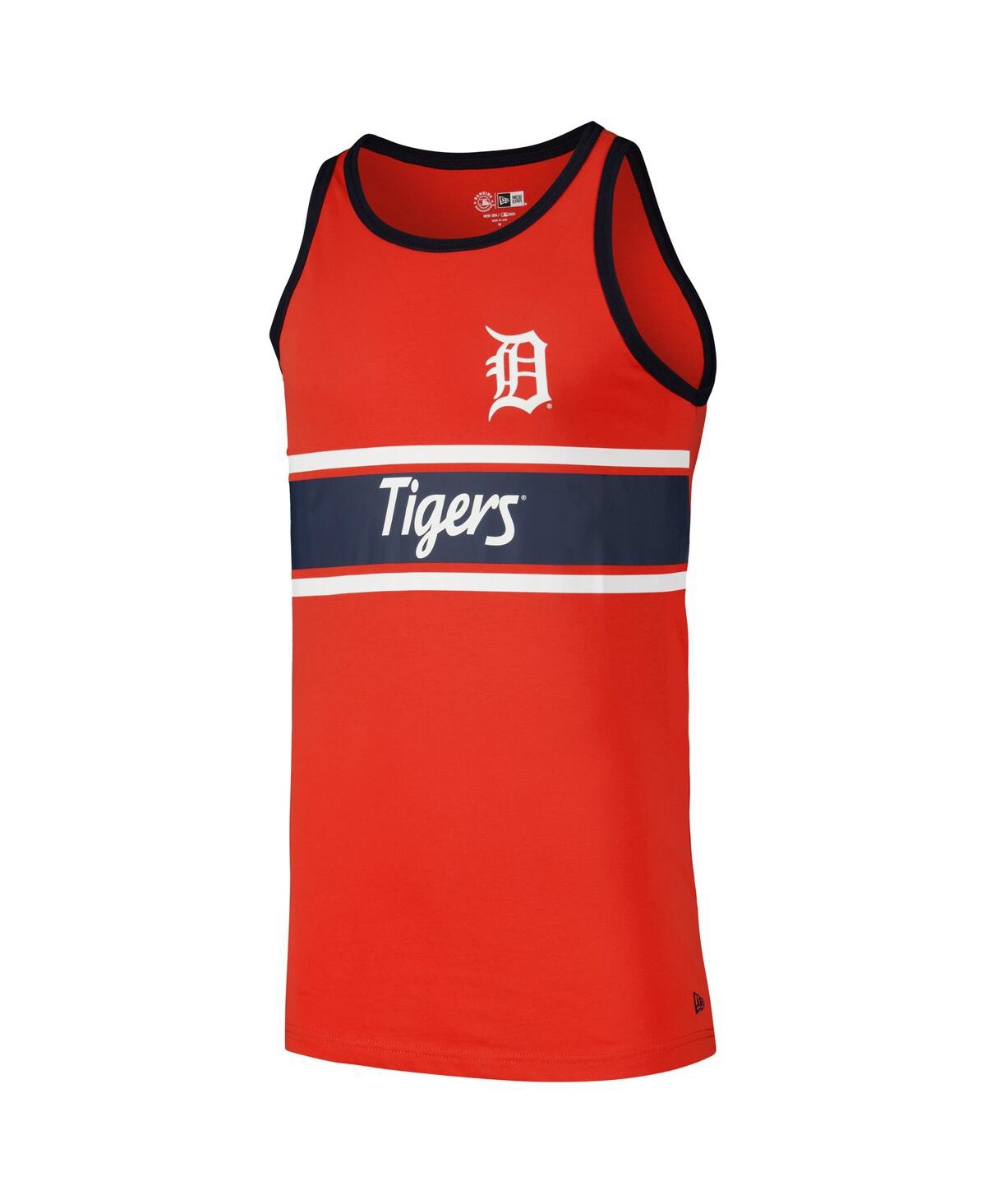 NEW ERA MEN'S ORANGE DETROIT TIGERS JERSEY RINGER TANK TOP 
