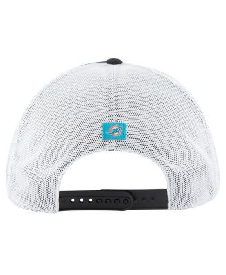 Men's Black/White Miami Dolphins Downburst Relaxed Hitch Trucker Adjustable Hat