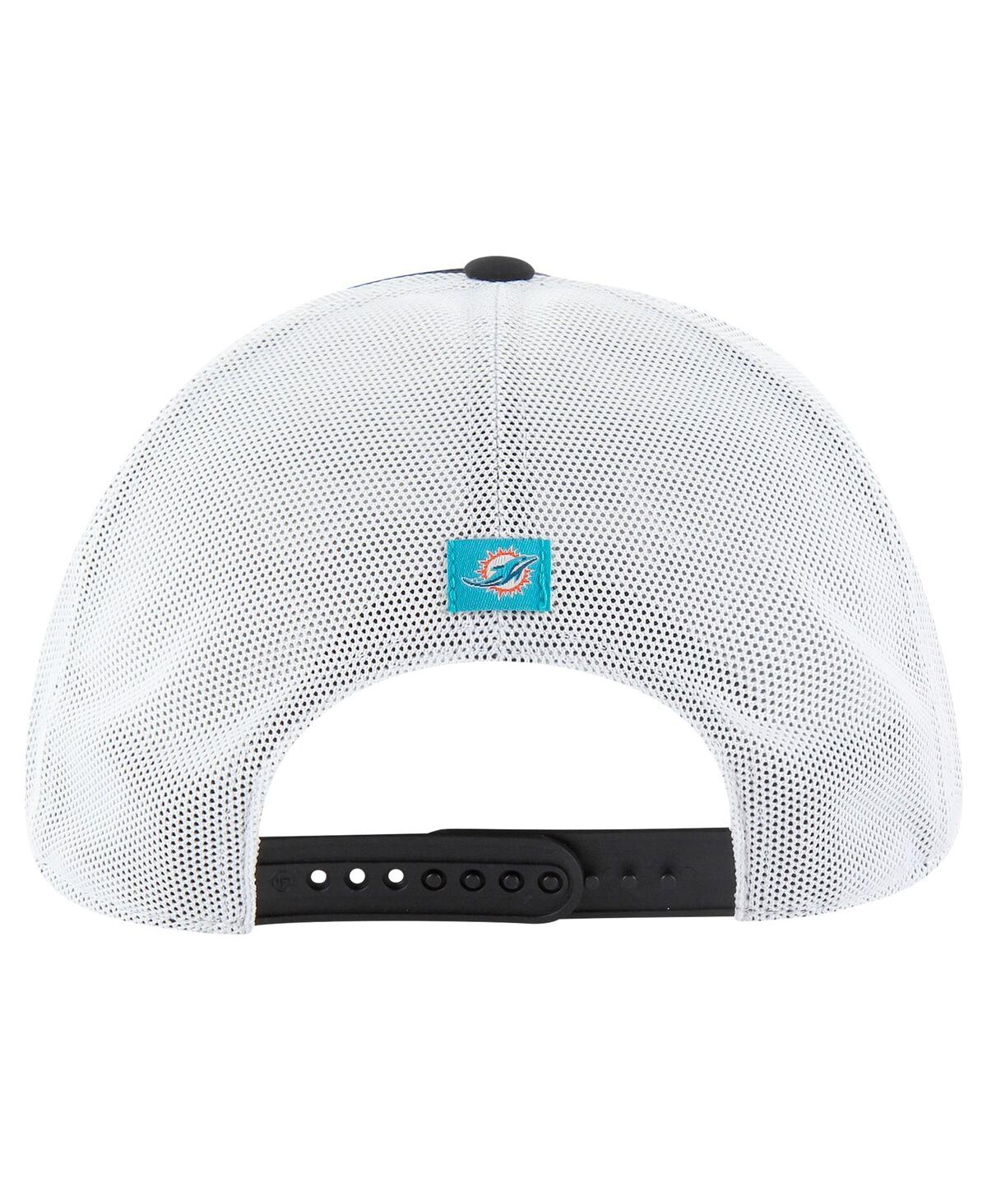 47 Brand Men's Black/white Miami Dolphins Downburst Relaxed Hitch Trucker Adjustable Hat In Black,white