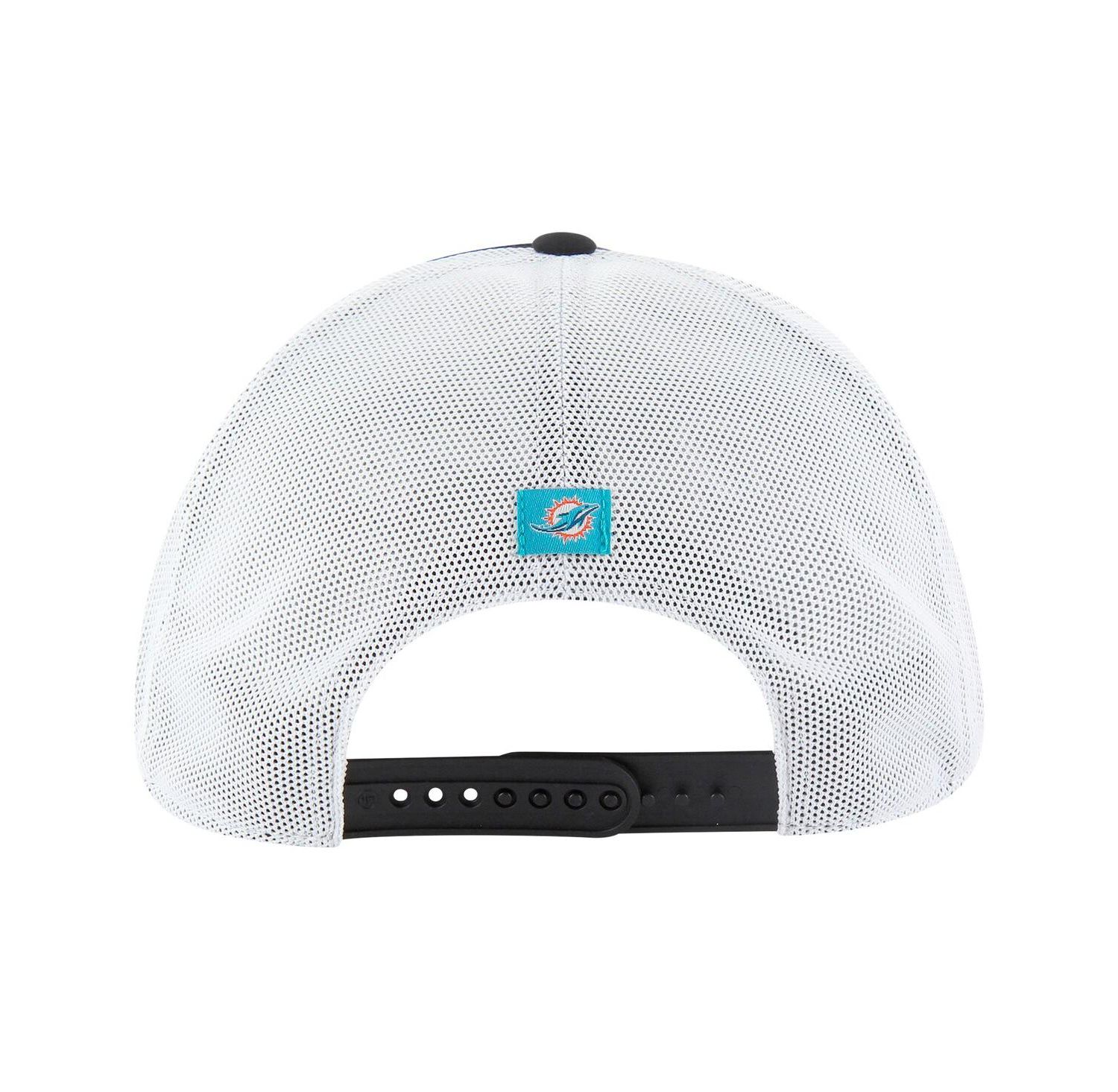Men's Black/White Miami Dolphins Downburst Relaxed Hitch Trucker Adjustable Hat